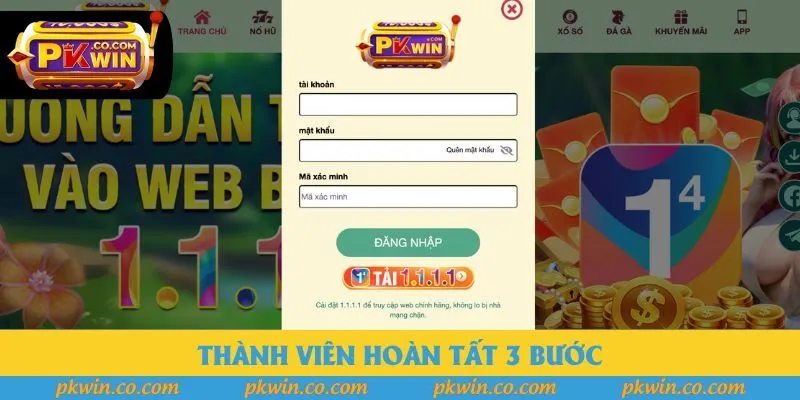 Thành viên hoàn tất 3 bước